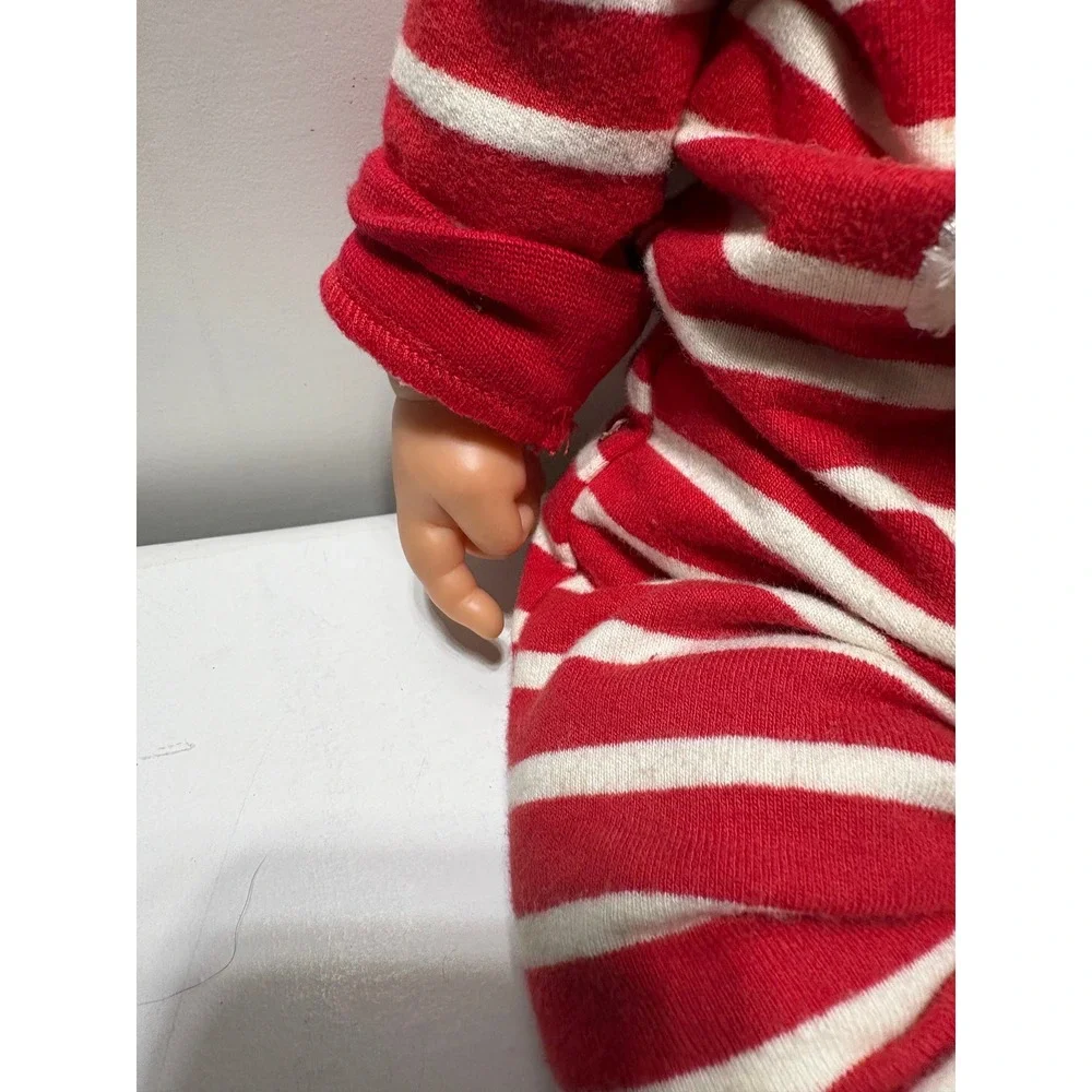 Berenguer Realistic Baby Doll Red White Striped Holiday Gnome Outfit 14 Inch
